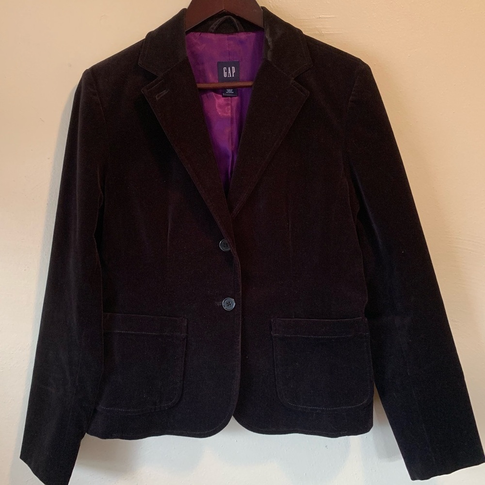Gap Black Velvet Blazer